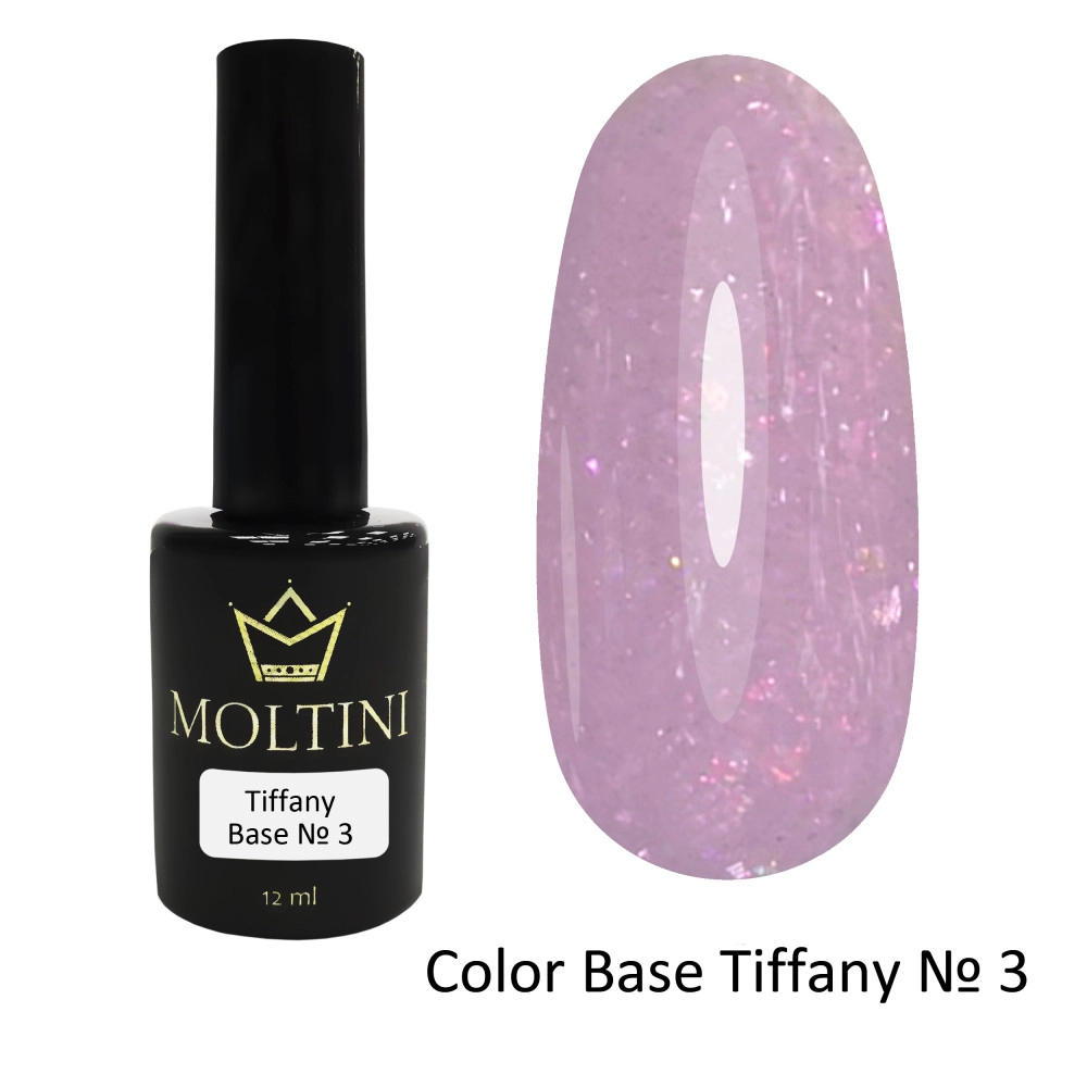 MOLTINI База цветная с хлопьями  Tiffany Base № 3. 12 мл.